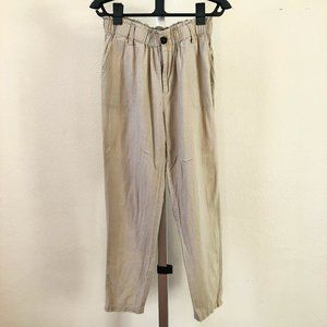 Chocolate Tan Linen Pants with Belt (S)